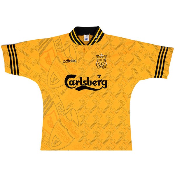 Tailandia Camiseta Liverpool Segunda equipo Retro 1994 1996 Amarillo